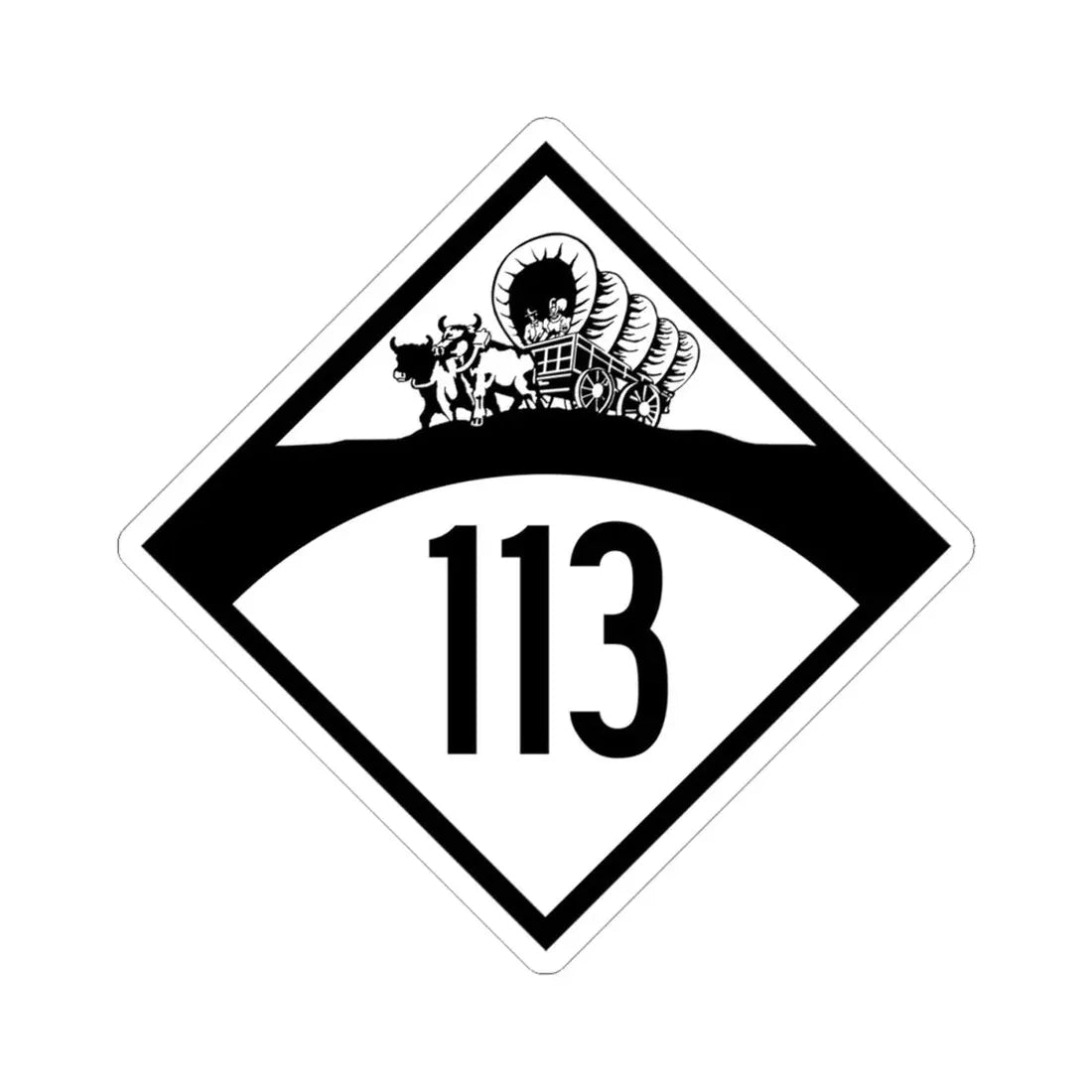 N-113 1950 (Nebraska) (Road Sign) STICKER Vinyl Kiss-Cut Decal 4 Inch White - The Sticker Space