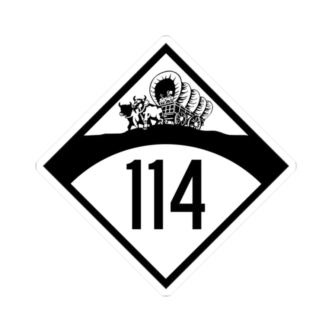 N-114 1950 (Nebraska) (Road Sign) STICKER Vinyl Kiss-Cut Decal 2 Inch White - The Sticker Space