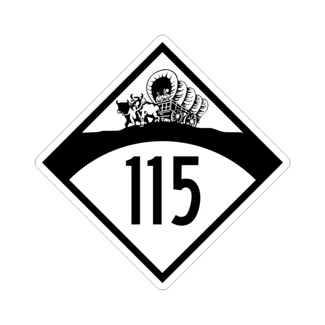 N-115 1950 (Nebraska) (Road Sign) STICKER Vinyl Kiss-Cut Decal 4 Inch White - The Sticker Space