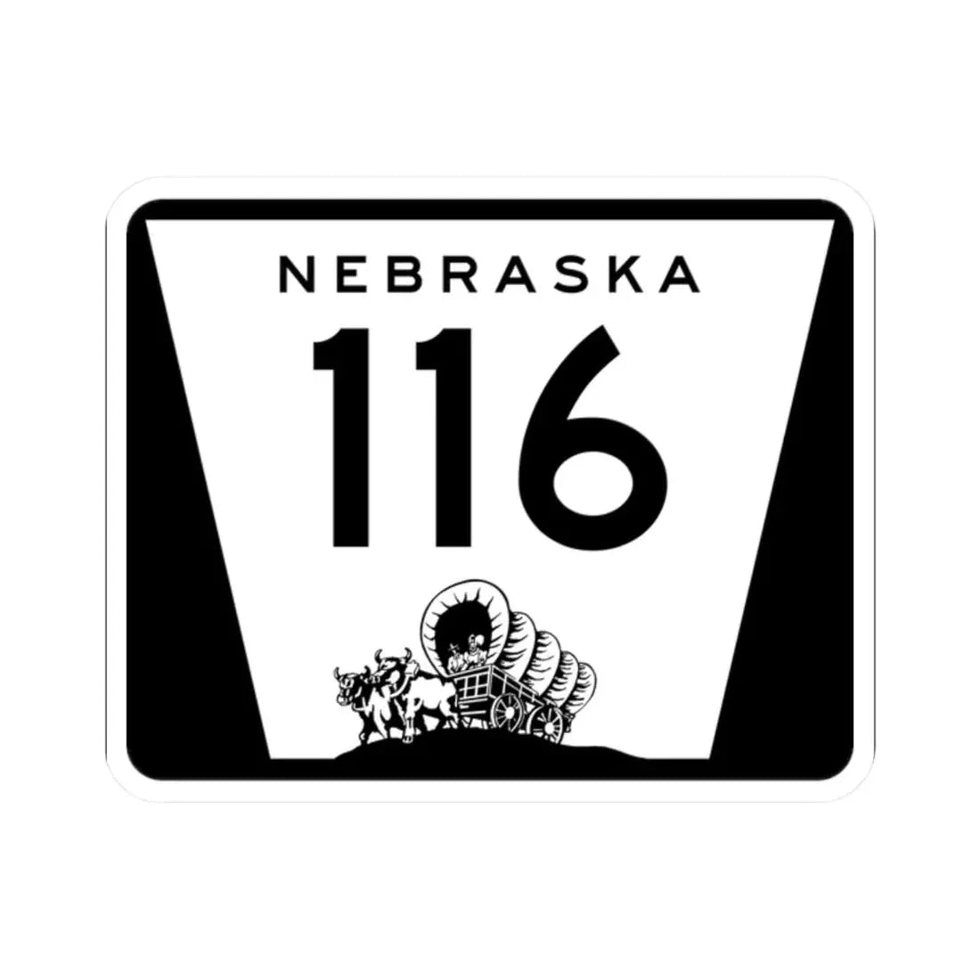 N-116 (Nebraska) (Road Sign) STICKER Vinyl Kiss-Cut Decal 2 Inch White - The Sticker Space