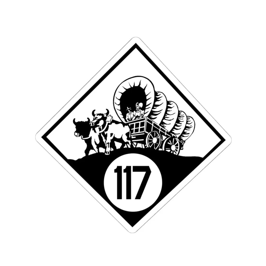 N-117 1926 (Nebraska) (Road Sign) STICKER Vinyl Kiss-Cut Decal 6 Inch White - The Sticker Space