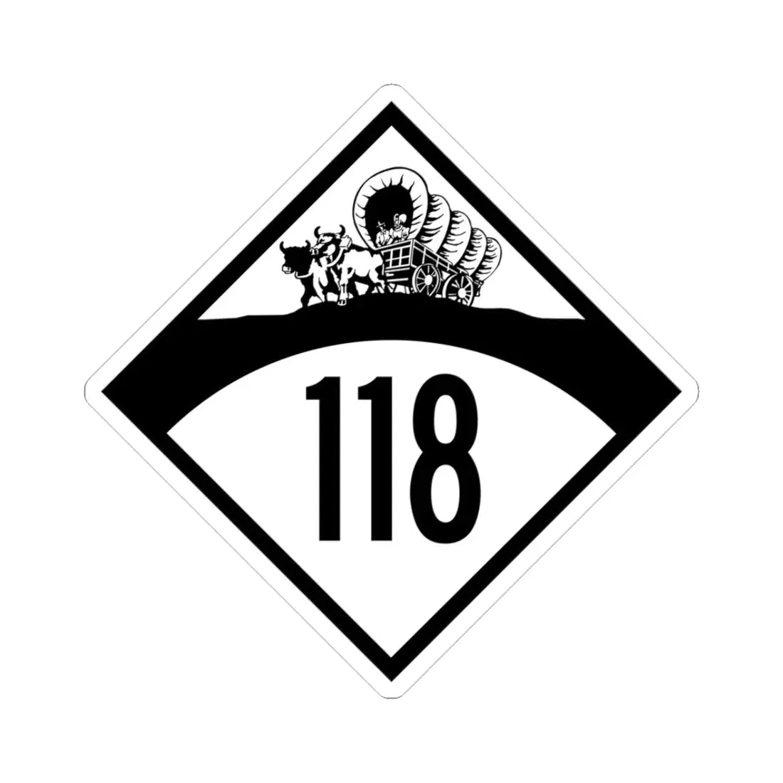 N-118 1950 (Nebraska) (Road Sign) STICKER Vinyl Kiss-Cut Decal 3 Inch White - The Sticker Space