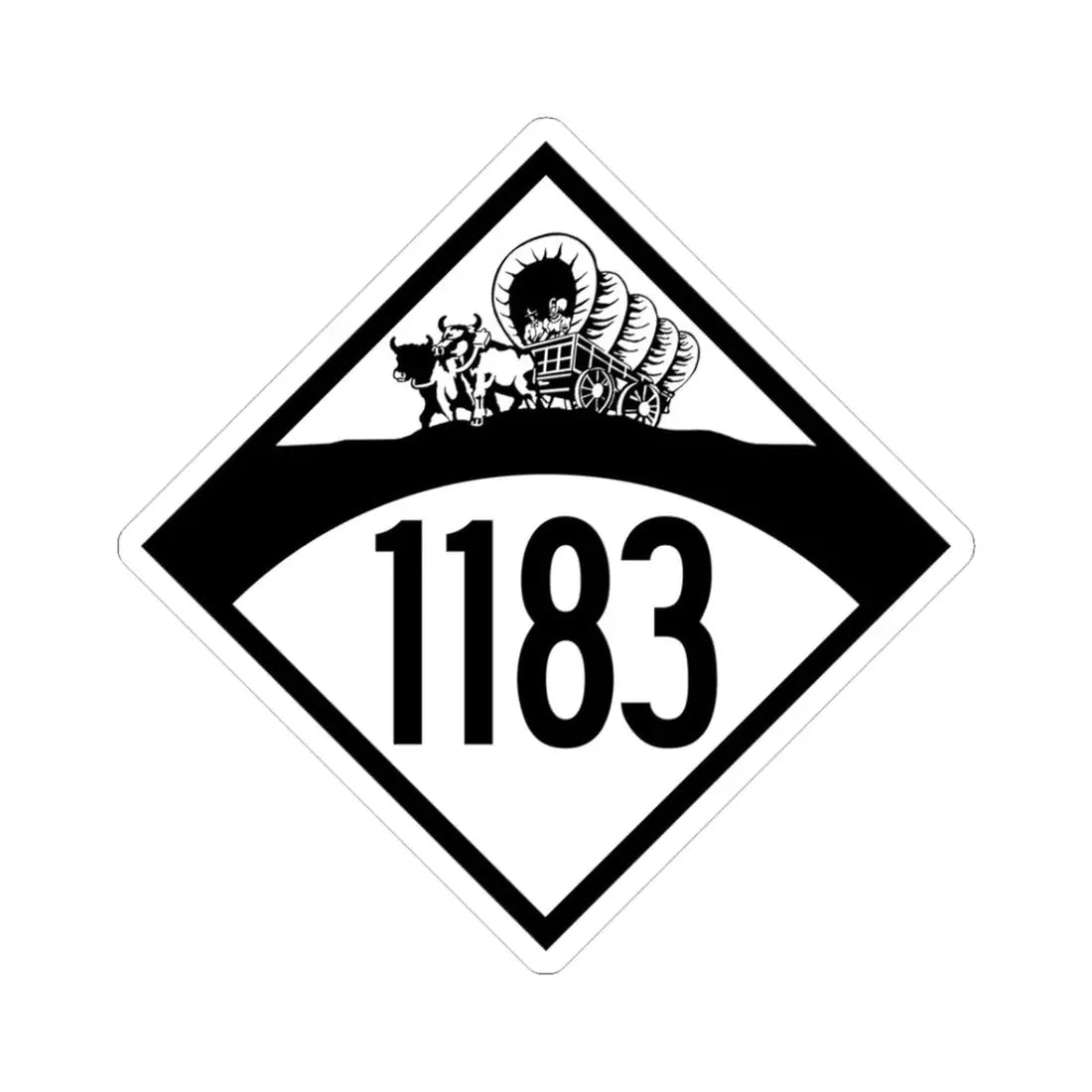 N-1183 1950 (Nebraska) (Road Sign) STICKER Vinyl Kiss-Cut Decal 3 Inch White - The Sticker Space