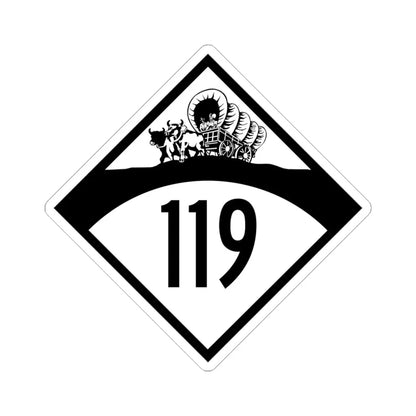 N-119 1950 (Nebraska) (Road Sign) STICKER Vinyl Kiss-Cut Decal 4 Inch White - The Sticker Space