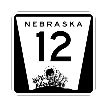 N-12 (Nebraska) (Road Sign) STICKER Vinyl Kiss-Cut Decal 2 Inch White - The Sticker Space