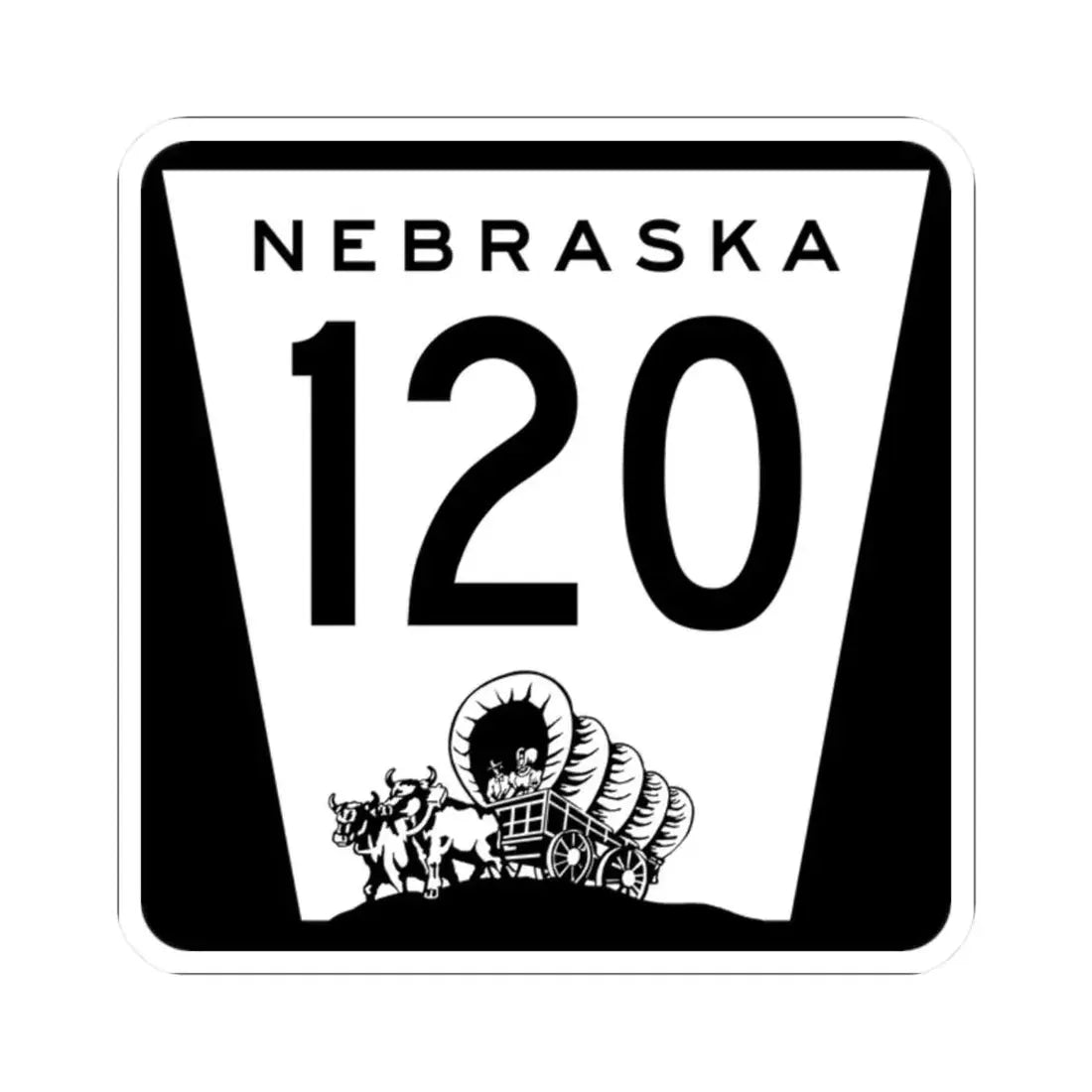 N-120 1967 (Nebraska) (Road Sign) STICKER Vinyl Kiss-Cut Decal 2 Inch White - The Sticker Space