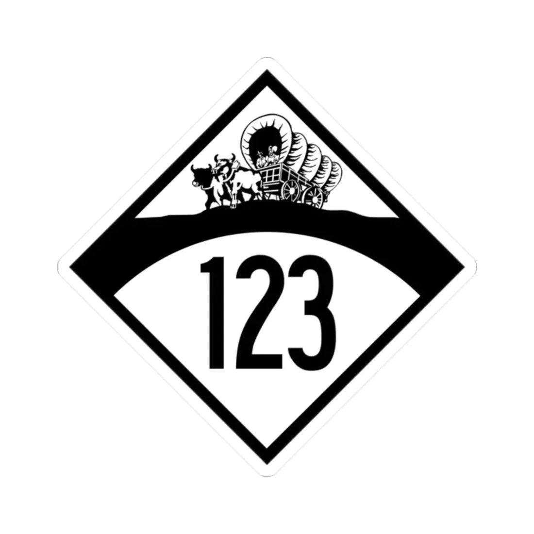 N-123 1950 (Nebraska) (Road Sign) STICKER Vinyl Kiss-Cut Decal 2 Inch White - The Sticker Space