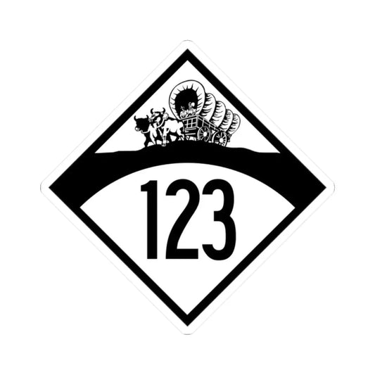 N-123 1950 (Nebraska) (Road Sign) STICKER Vinyl Kiss-Cut Decal 2 Inch White - The Sticker Space