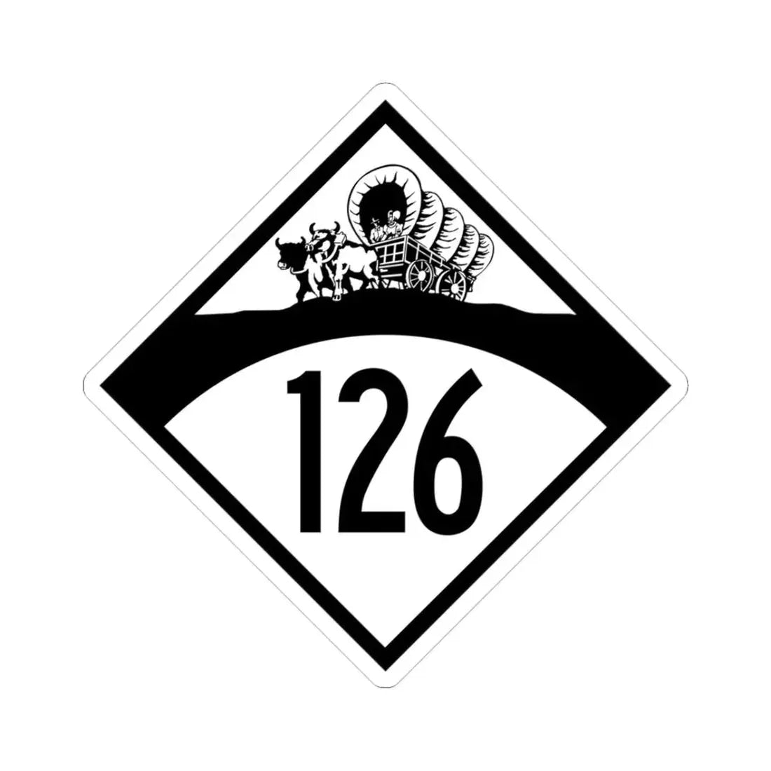 N-126 1950 (Nebraska) (Road Sign) STICKER Vinyl Kiss-Cut Decal 3 Inch White - The Sticker Space