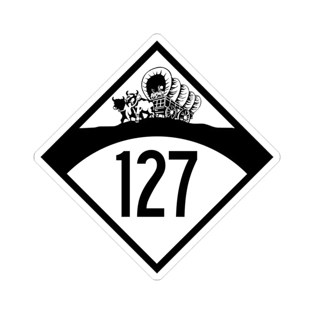N-127 1950 (Nebraska) (Road Sign) STICKER Vinyl Kiss-Cut Decal 3 Inch White - The Sticker Space