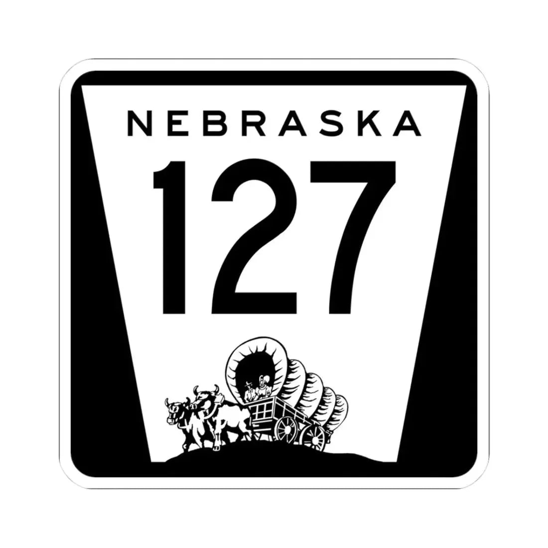 N-127 1967 (Nebraska) (Road Sign) STICKER Vinyl Kiss-Cut Decal 3 Inch White - The Sticker Space