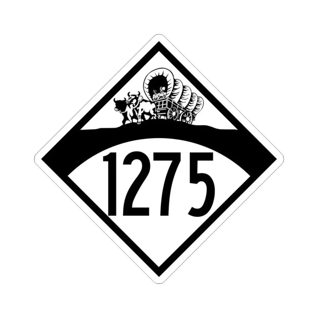 N-1275 1950 (Nebraska) (Road Sign) STICKER Vinyl Kiss-Cut Decal 4 Inch White - The Sticker Space