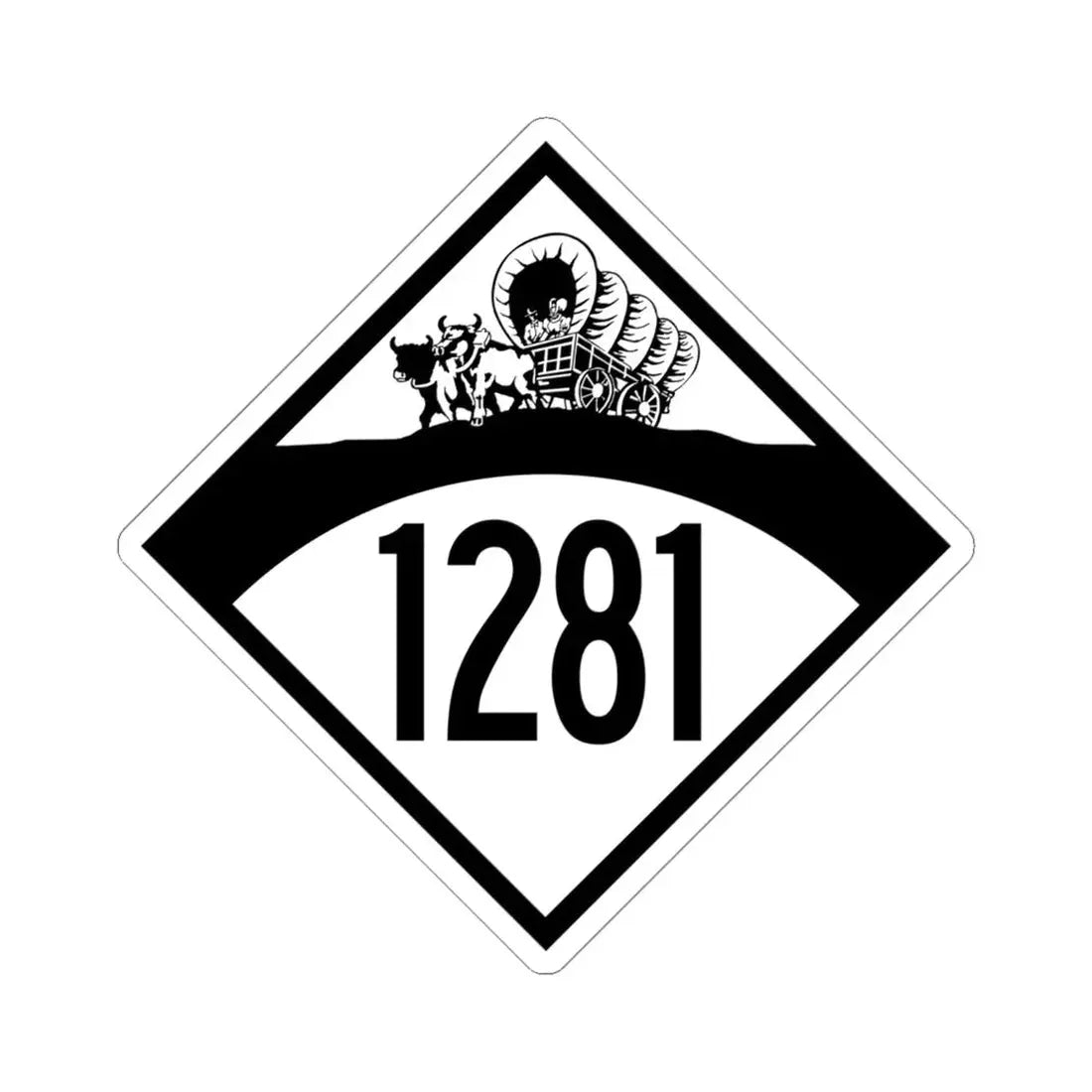 N-1281 1950 (Nebraska) (Road Sign) STICKER Vinyl Kiss-Cut Decal 6 Inch White - The Sticker Space