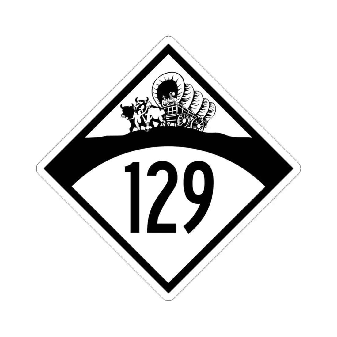 N-129 1950 (Nebraska) (Road Sign) STICKER Vinyl Kiss-Cut Decal 6 Inch White - The Sticker Space