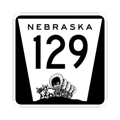 N-129 1967 (Nebraska) (Road Sign) STICKER Vinyl Kiss-Cut Decal 3 Inch White - The Sticker Space