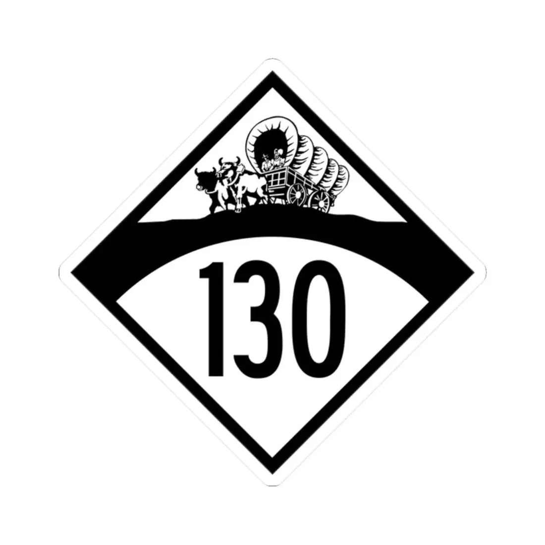 N-130 1950 (Nebraska) (Road Sign) STICKER Vinyl Kiss-Cut Decal 2 Inch White - The Sticker Space