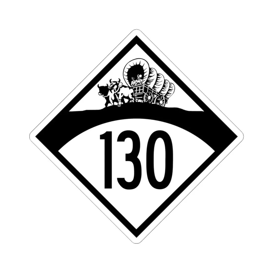 N-130 1950 (Nebraska) (Road Sign) STICKER Vinyl Kiss-Cut Decal 6 Inch White - The Sticker Space