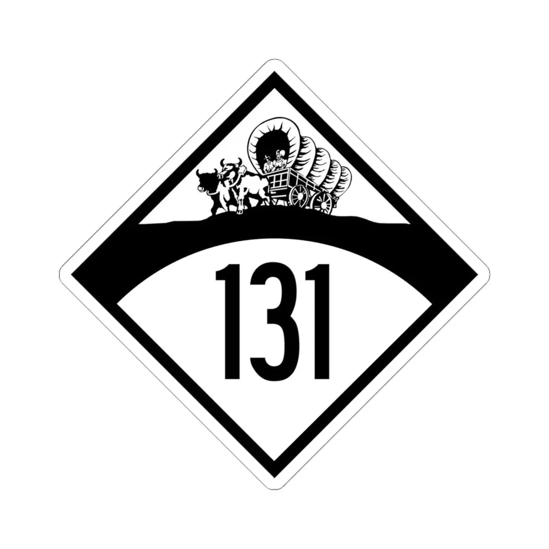 N-131 1950 (Nebraska) (Road Sign) STICKER Vinyl Kiss-Cut Decal 6 Inch White - The Sticker Space