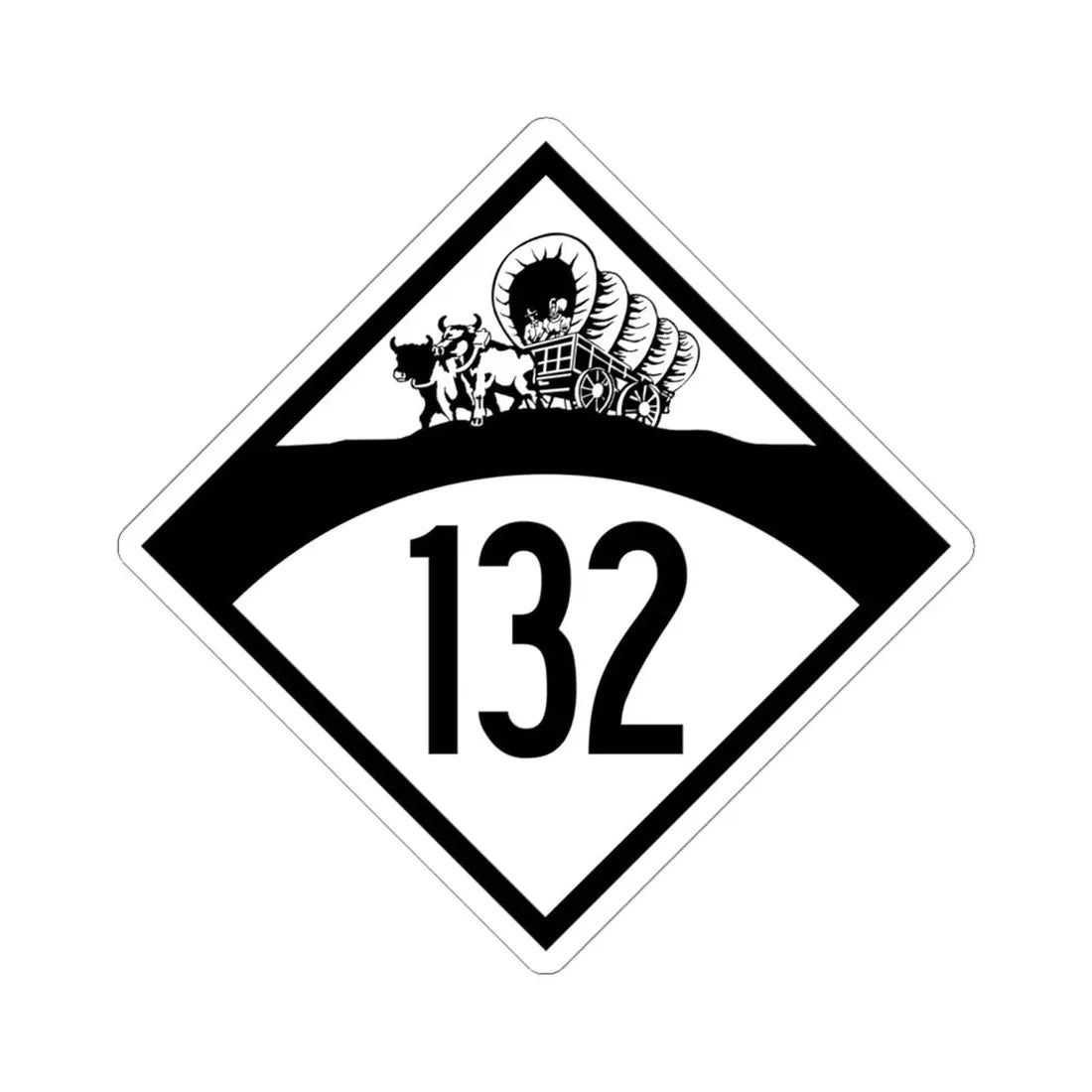 N-132 1950 (Nebraska) (Road Sign) STICKER Vinyl Kiss-Cut Decal 6 Inch White - The Sticker Space