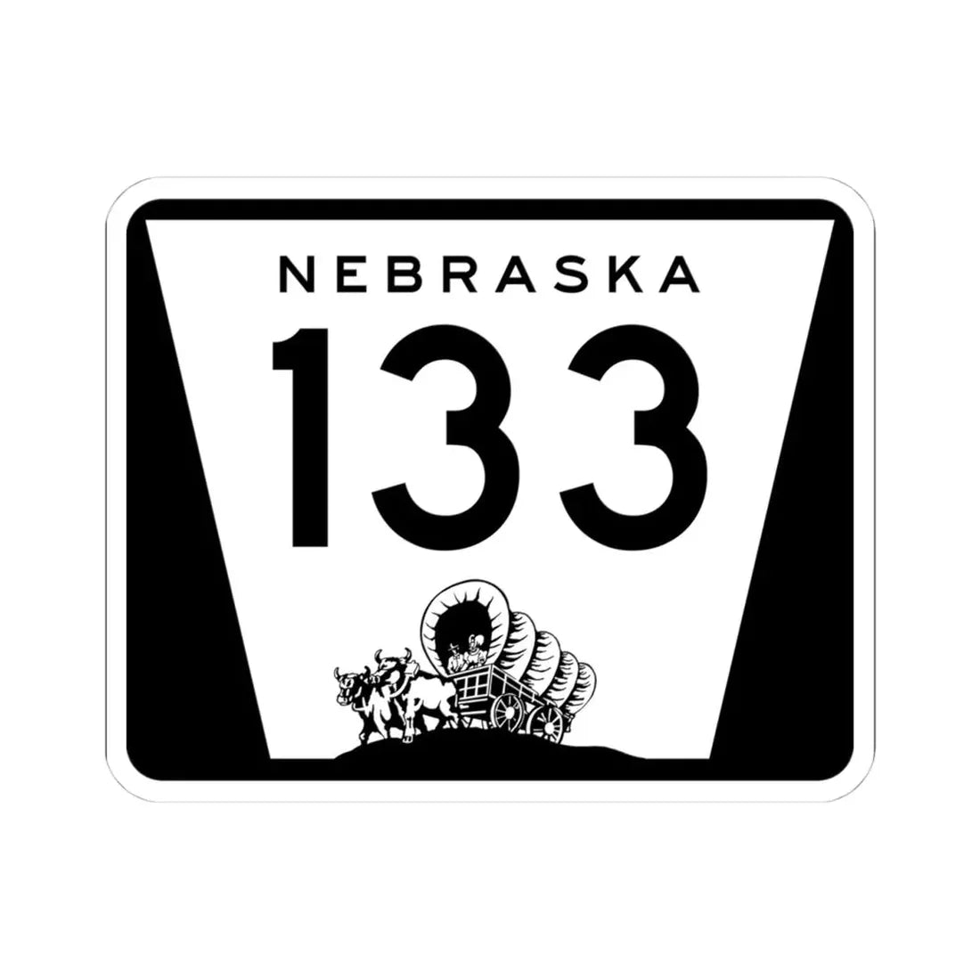 N-133 (Nebraska) (Road Sign) STICKER Vinyl Kiss-Cut Decal 4 Inch White - The Sticker Space