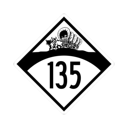 N-135 1950 (Nebraska) (Road Sign) STICKER Vinyl Kiss-Cut Decal 2 Inch White - The Sticker Space