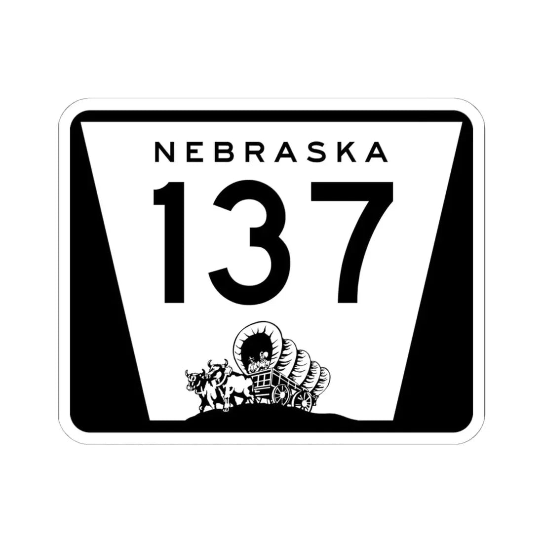 N-137 (Nebraska) (Road Sign) STICKER Vinyl Kiss-Cut Decal 6 Inch White - The Sticker Space