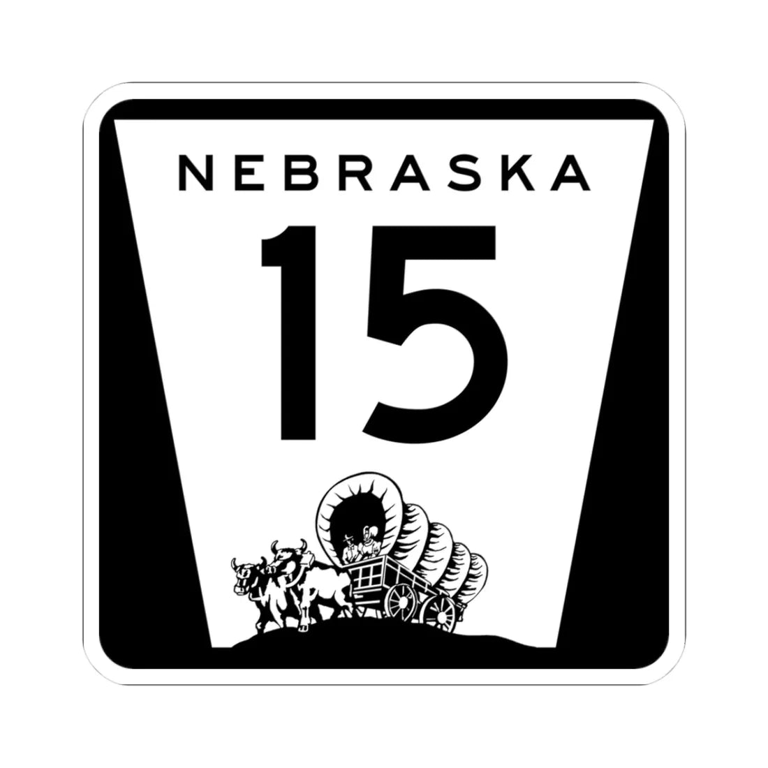 N-15 (Nebraska) (Road Sign) STICKER Vinyl Kiss-Cut Decal 3 Inch White - The Sticker Space