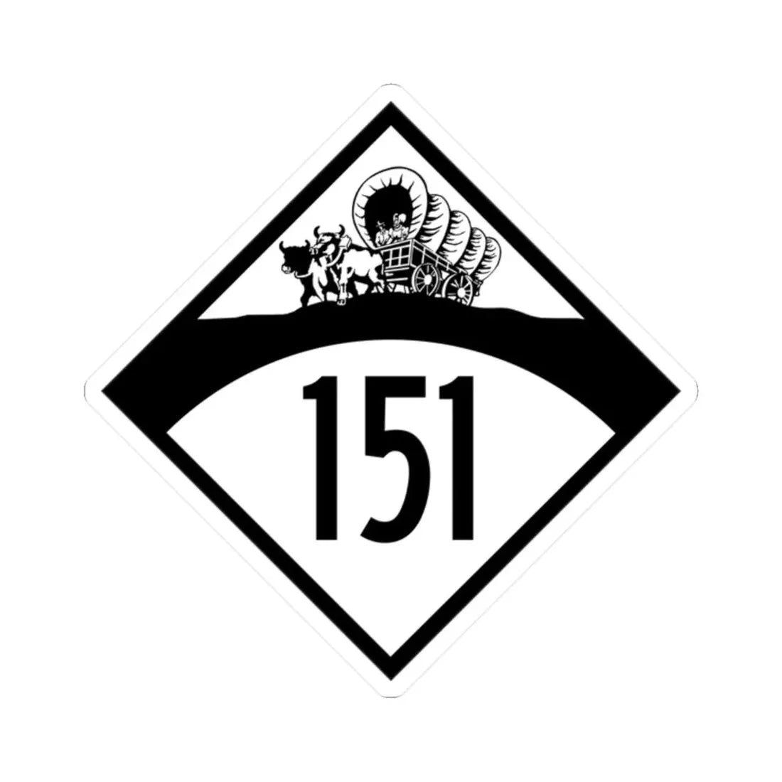 N-151 1950 (Nebraska) (Road Sign) STICKER Vinyl Kiss-Cut Decal 2 Inch White - The Sticker Space