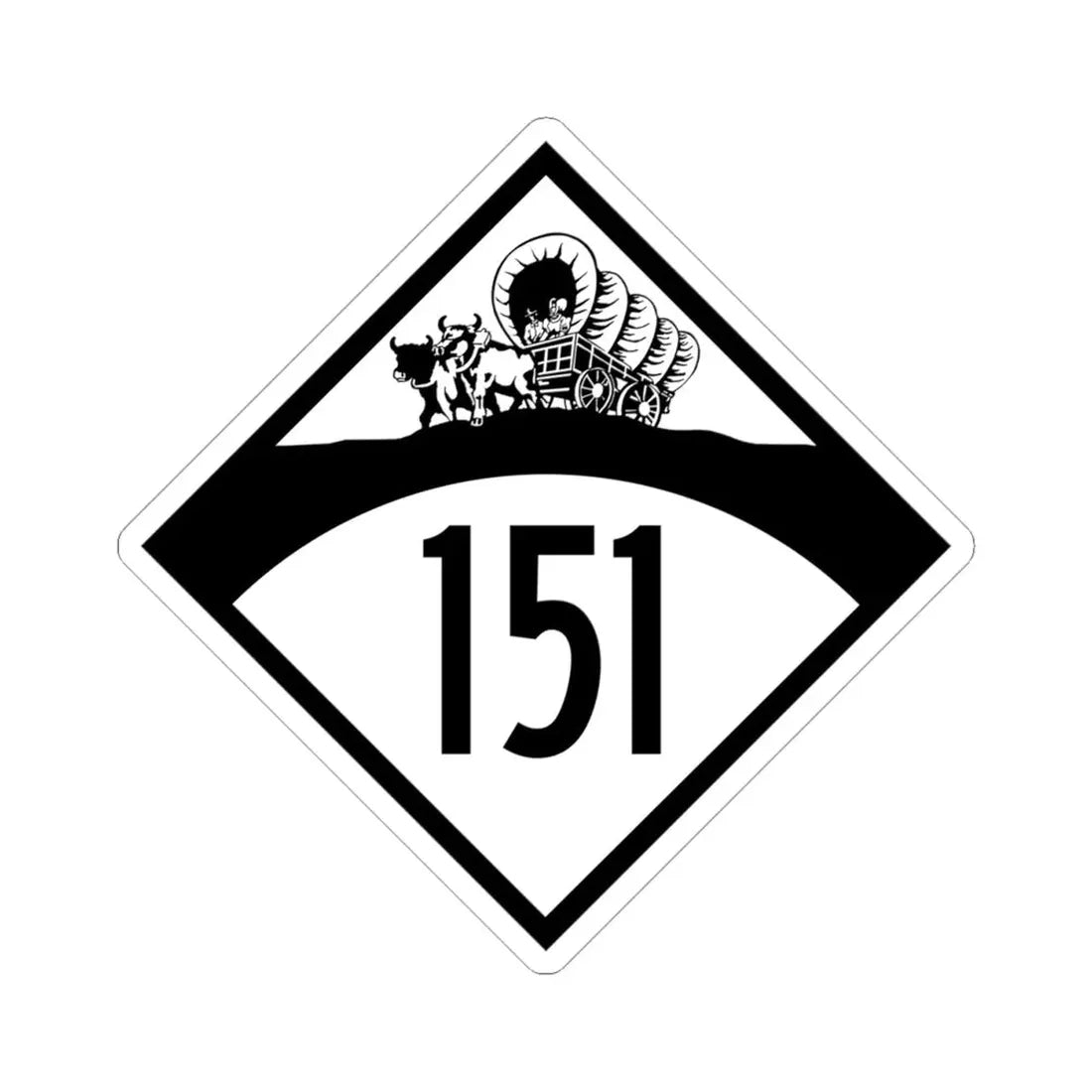 N-151 1950 (Nebraska) (Road Sign) STICKER Vinyl Kiss-Cut Decal 4 Inch White - The Sticker Space