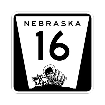 N-16 (Nebraska) (Road Sign) STICKER Vinyl Kiss-Cut Decal 3 Inch White - The Sticker Space