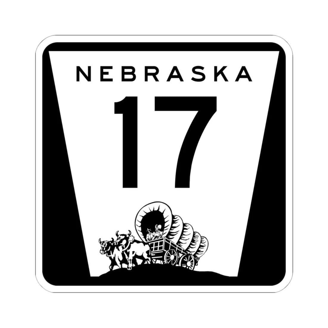 N-17 (Nebraska) (Road Sign) STICKER Vinyl Kiss-Cut Decal 6 Inch White - The Sticker Space
