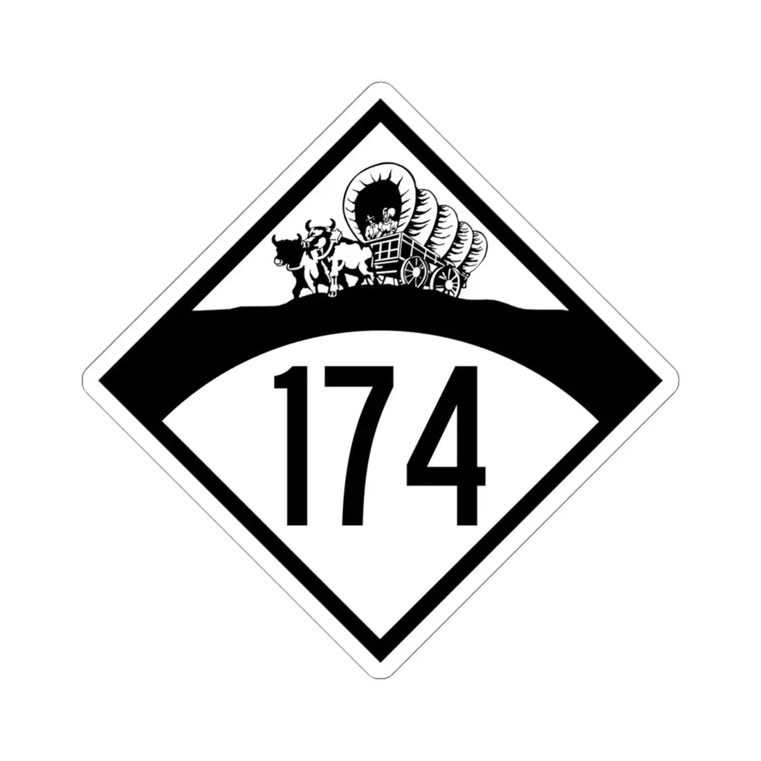N-174 1950 (Nebraska) (Road Sign) STICKER Vinyl Kiss-Cut Decal 6 Inch White - The Sticker Space