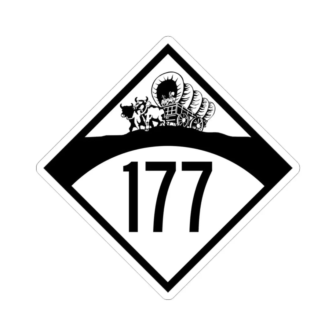 N-177 1950 (Nebraska) (Road Sign) STICKER Vinyl Kiss-Cut Decal 4 Inch White - The Sticker Space