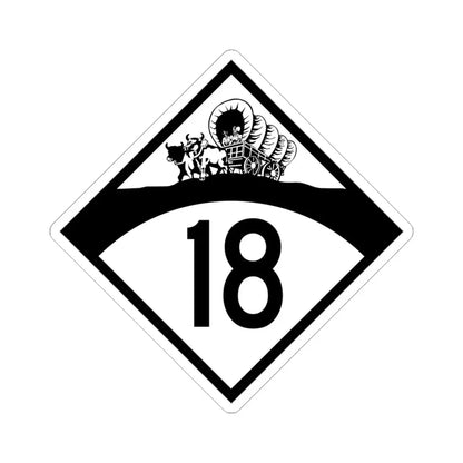 N-18 1950 (Nebraska) (Road Sign) STICKER Vinyl Kiss-Cut Decal 4 Inch White - The Sticker Space