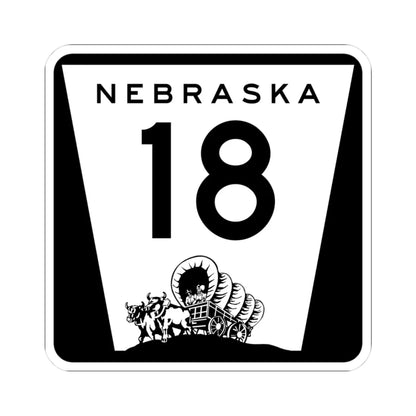 N-18 (Nebraska) (Road Sign) STICKER Vinyl Kiss-Cut Decal 3 Inch White - The Sticker Space