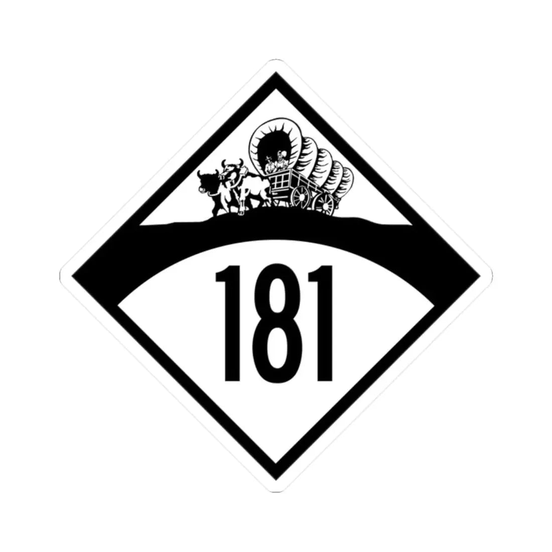 N-181 1950 (Nebraska) (Road Sign) STICKER Vinyl Kiss-Cut Decal 2 Inch White - The Sticker Space