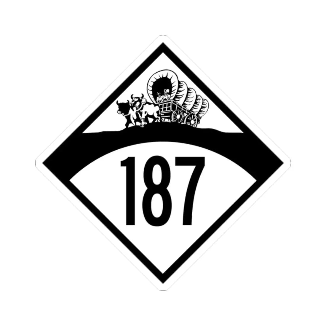 N-187 1950 (Nebraska) (Road Sign) STICKER Vinyl Kiss-Cut Decal 2 Inch White - The Sticker Space