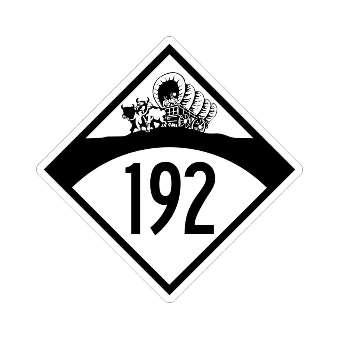 N-192 1950 (Nebraska) (Road Sign) STICKER Vinyl Kiss-Cut Decal 4 Inch White - The Sticker Space
