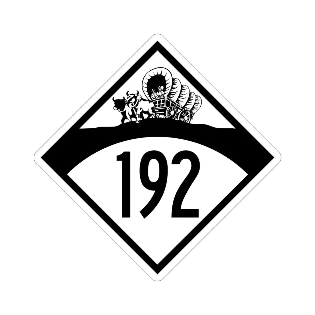 N-192 1950 (Nebraska) (Road Sign) STICKER Vinyl Kiss-Cut Decal 6 Inch White - The Sticker Space