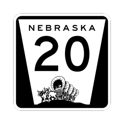 N-20 (Nebraska) (Road Sign) STICKER Vinyl Kiss-Cut Decal 4 Inch White - The Sticker Space