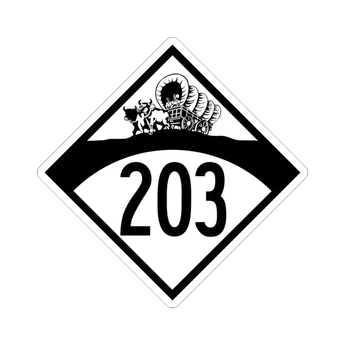 N-203 1950 (Nebraska) (Road Sign) STICKER Vinyl Kiss-Cut Decal 4 Inch White - The Sticker Space