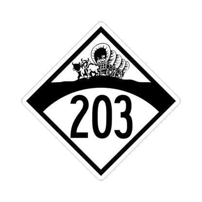 N-203 1950 (Nebraska) (Road Sign) STICKER Vinyl Kiss-Cut Decal 4 Inch White - The Sticker Space