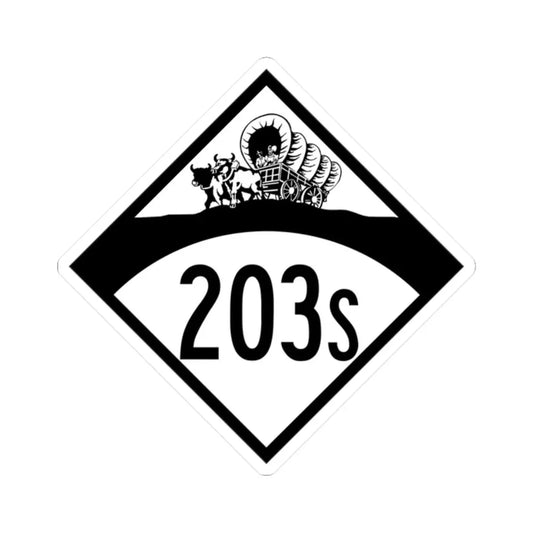 N-203S 1950 (Nebraska) (Road Sign) STICKER Vinyl Kiss-Cut Decal 2 Inch White - The Sticker Space