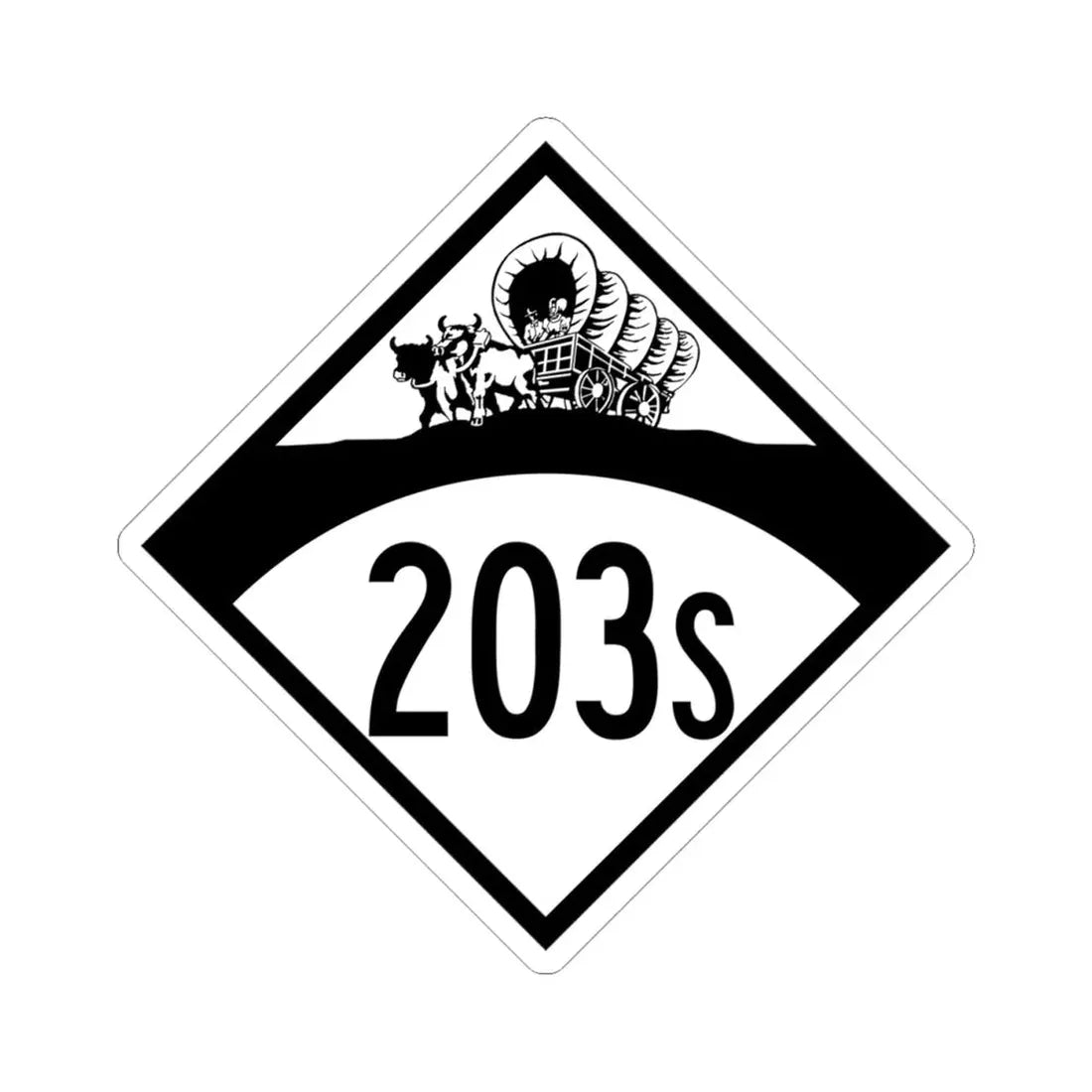 N-203S 1950 (Nebraska) (Road Sign) STICKER Vinyl Kiss-Cut Decal 4 Inch White - The Sticker Space
