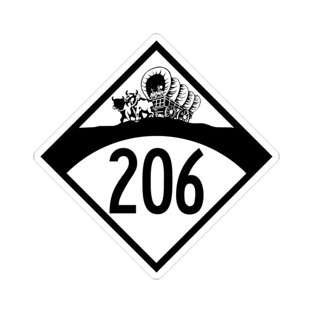 N-206 1950 (Nebraska) (Road Sign) STICKER Vinyl Kiss-Cut Decal 3 Inch White - The Sticker Space