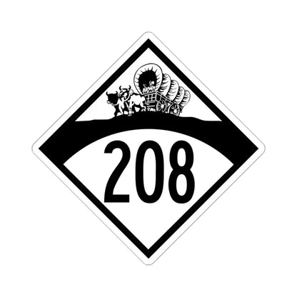 N-208 1950 (Nebraska) (Road Sign) STICKER Vinyl Kiss-Cut Decal 6 Inch White - The Sticker Space