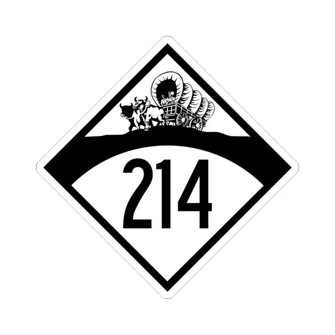 N-214 1950 (Nebraska) (Road Sign) STICKER Vinyl Kiss-Cut Decal 3 Inch White - The Sticker Space