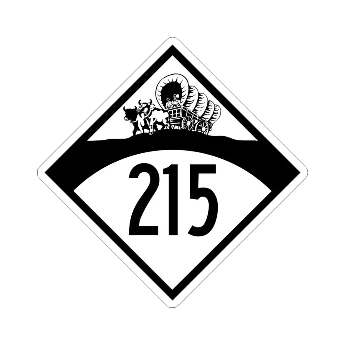 N-215 1950 (Nebraska) (Road Sign) STICKER Vinyl Kiss-Cut Decal 6 Inch White - The Sticker Space