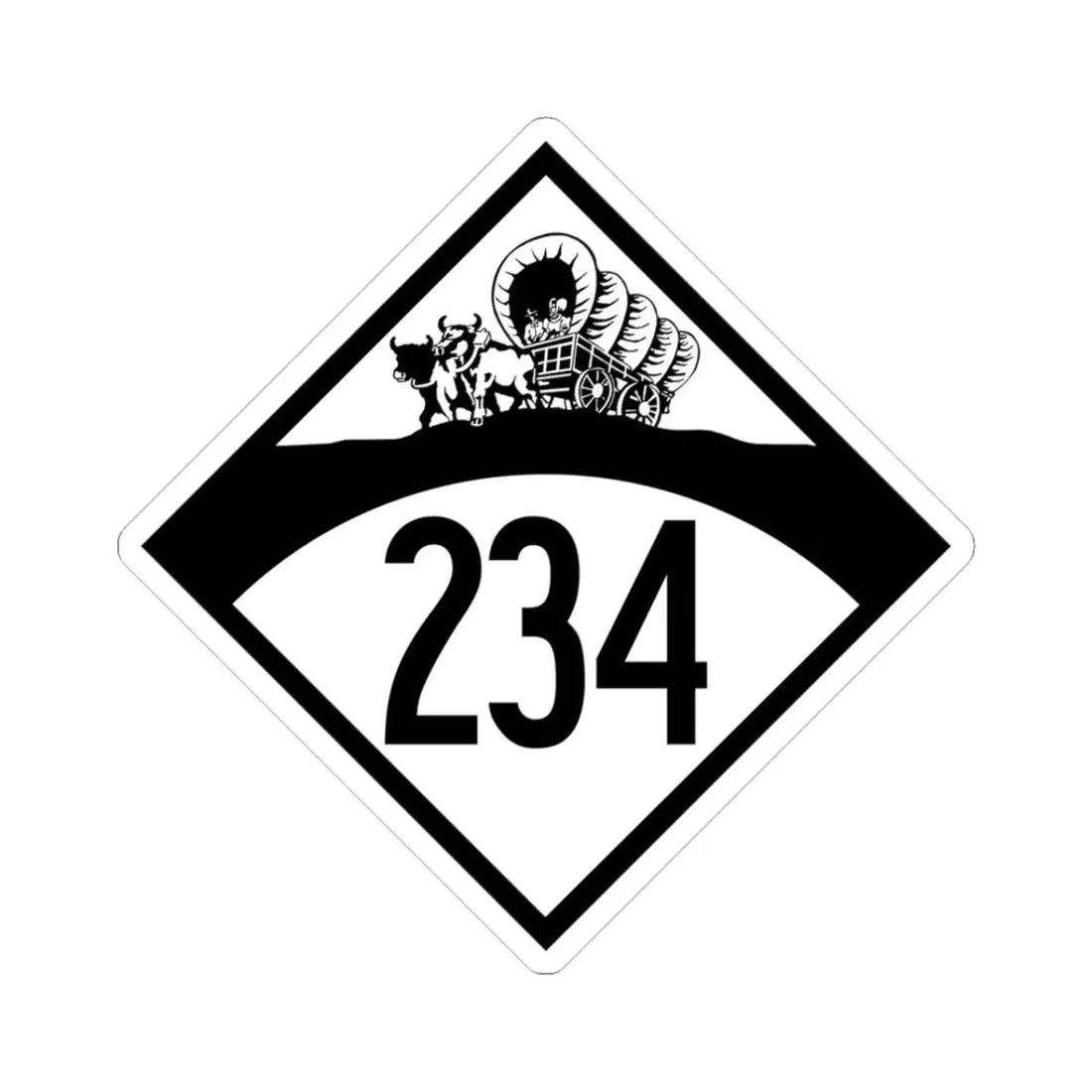 N-234 1950 (Nebraska) (Road Sign) STICKER Vinyl Kiss-Cut Decal 3 Inch White - The Sticker Space