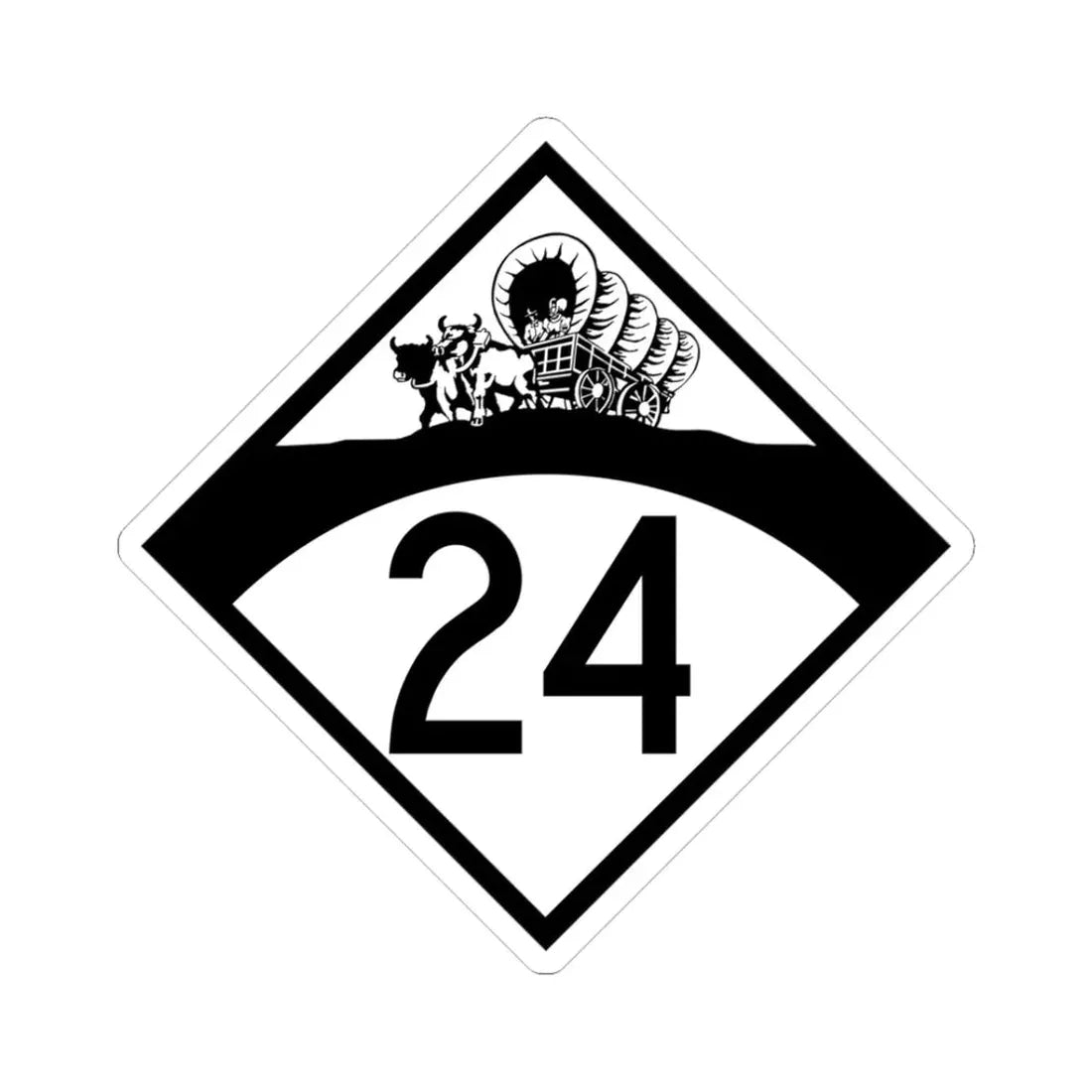N-24 1950 (Nebraska) (Road Sign) STICKER Vinyl Kiss-Cut Decal 3 Inch White - The Sticker Space